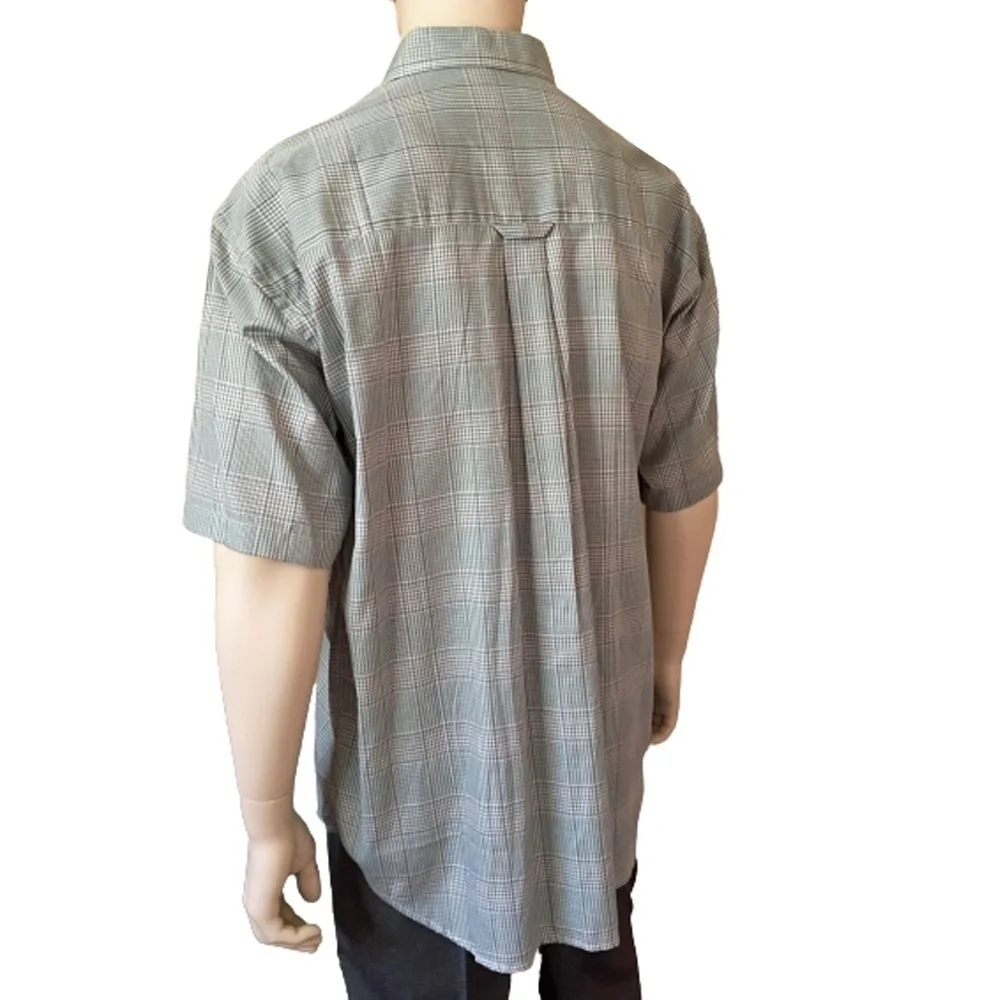 GREG Norman Button Down Collar Dress Golf Casual Shirt Light Green Plaid NWT - Picture 3 of 10